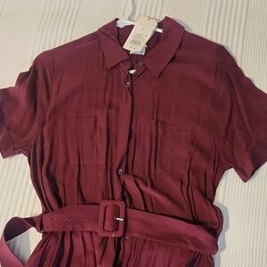 a new day Burgundy Midi Dress
